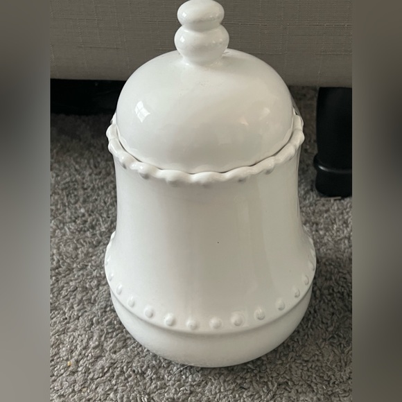 Large Size White Beaded Jar - Picture 1 of 1
